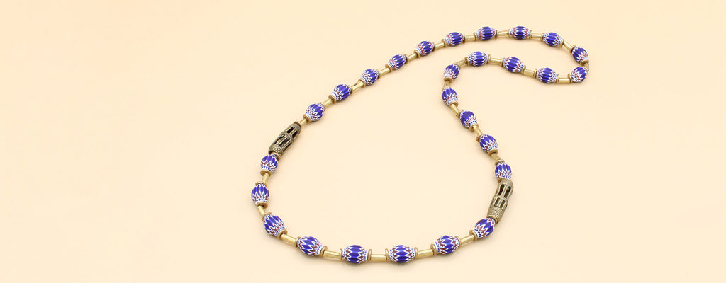 Necklace Murano Glass Chevron Ancient Beads Atelier Leonardo Venezia